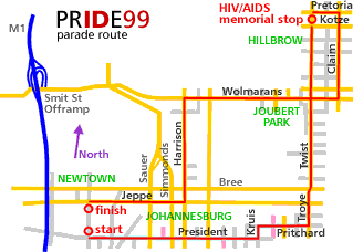 PRIDE99 parade route